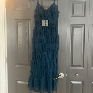 Le Lis Deep Blue Maxi Dress